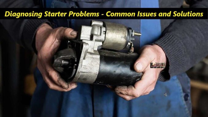 Mechanic Holding Old Car Starter Motor