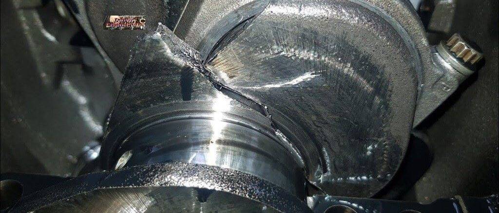 Damaged Diesel Engine Crankshaft