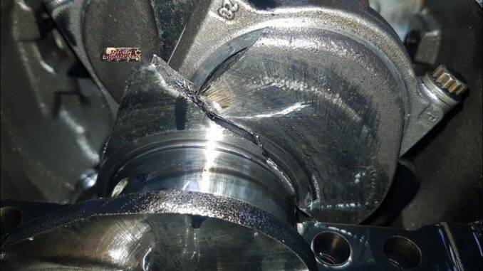 Damaged Diesel Engine Crankshaft