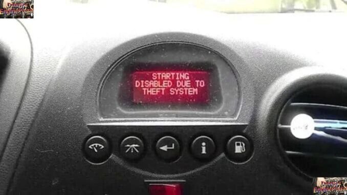 Anti Theft System Message on Dash