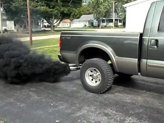 Black diesel engine smoke from exhaust