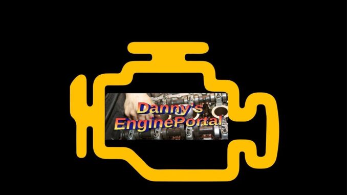 A glowing orange check engine light.