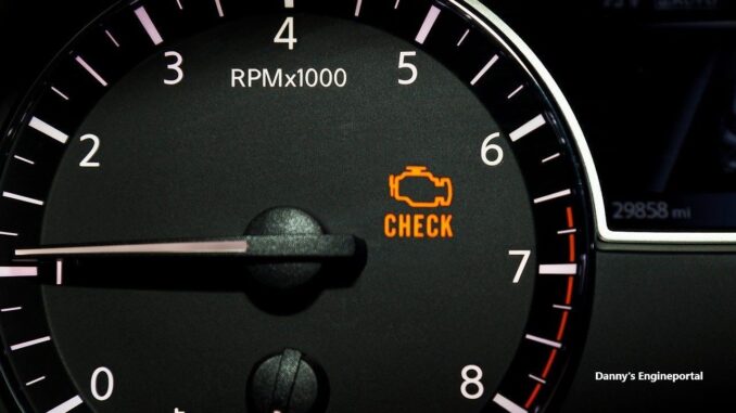 Check engine light on dash