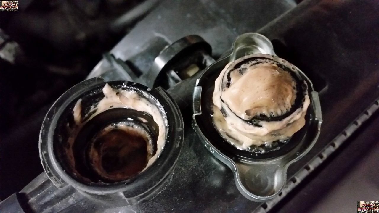Coolant mixed with oil in radiator