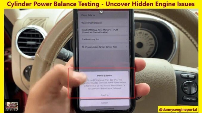 Cylinder Power Balance Testing - Uncover Hidden Engine Issues