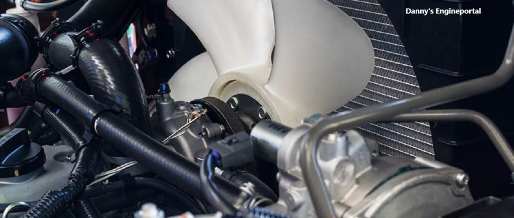Electric engine cooling fan in car
