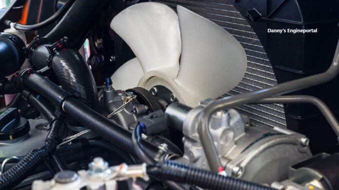 Electric engine cooling fan in car