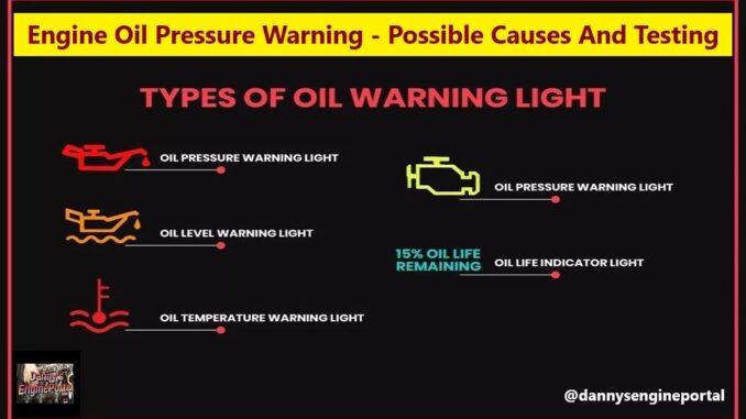 Engine Oil Pressure Warning - Possible Causes And Testing