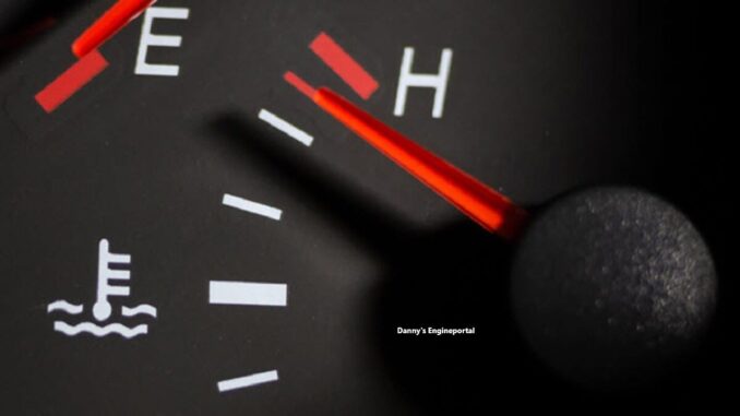 Engine temperature gauge reading hot