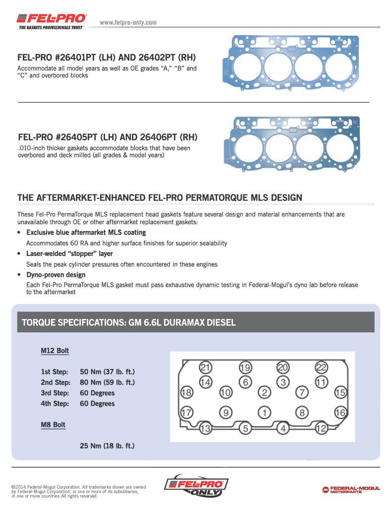 GM 6.6L Duramax Diesel Simplifying Head Gasket Selection Page2