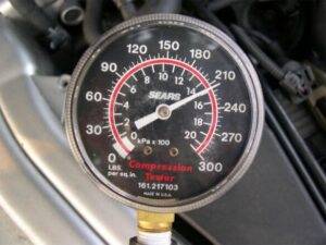 Engine Compression Gauge Showing High Compression