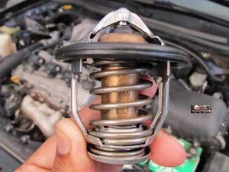 Holding automotive engine thermostat