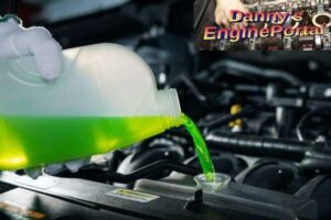 Pouring Engine Antifreeze Coolant