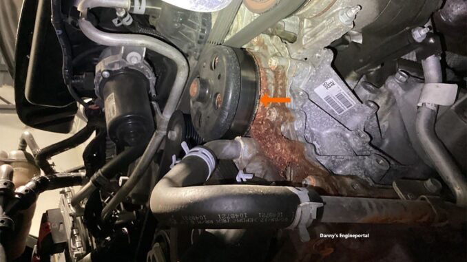 Water pump leaking coolant