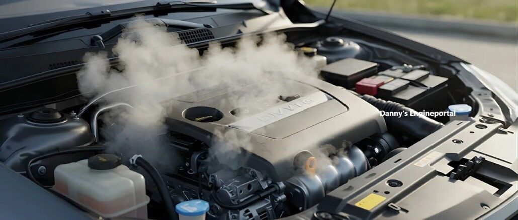 smoke coming from overheating engine